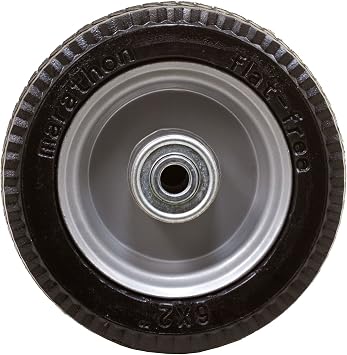 Marathon 6x2 Flat Free, Hand Truck / All Purpose Utility Tire on Wheel, 2.375 Centered Hub, 1/2 Bearings