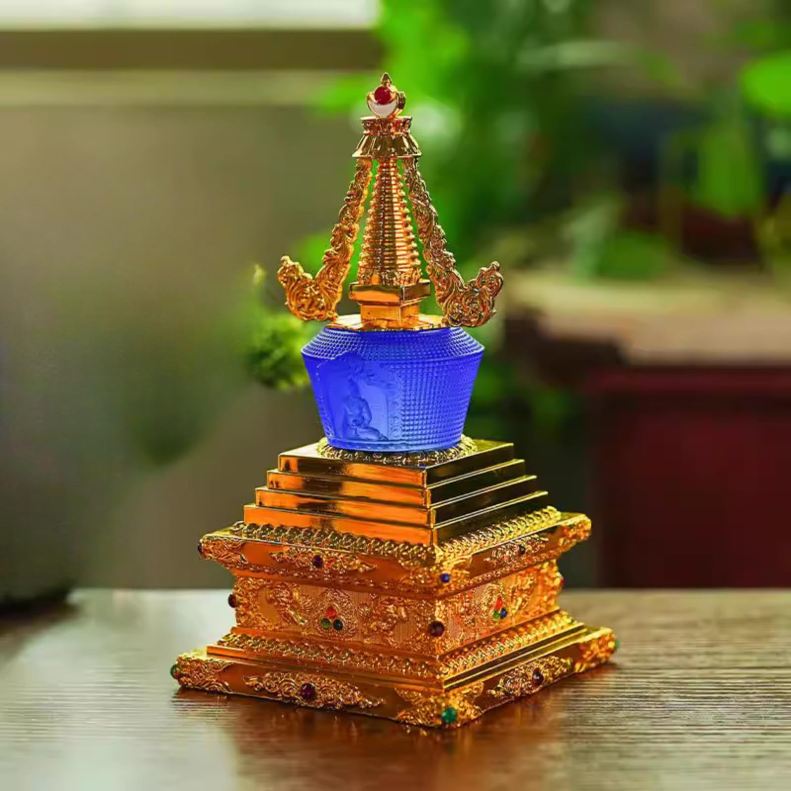 Torre Bodhi y stupa de buda ornamental con acabados detallados Feng Shui