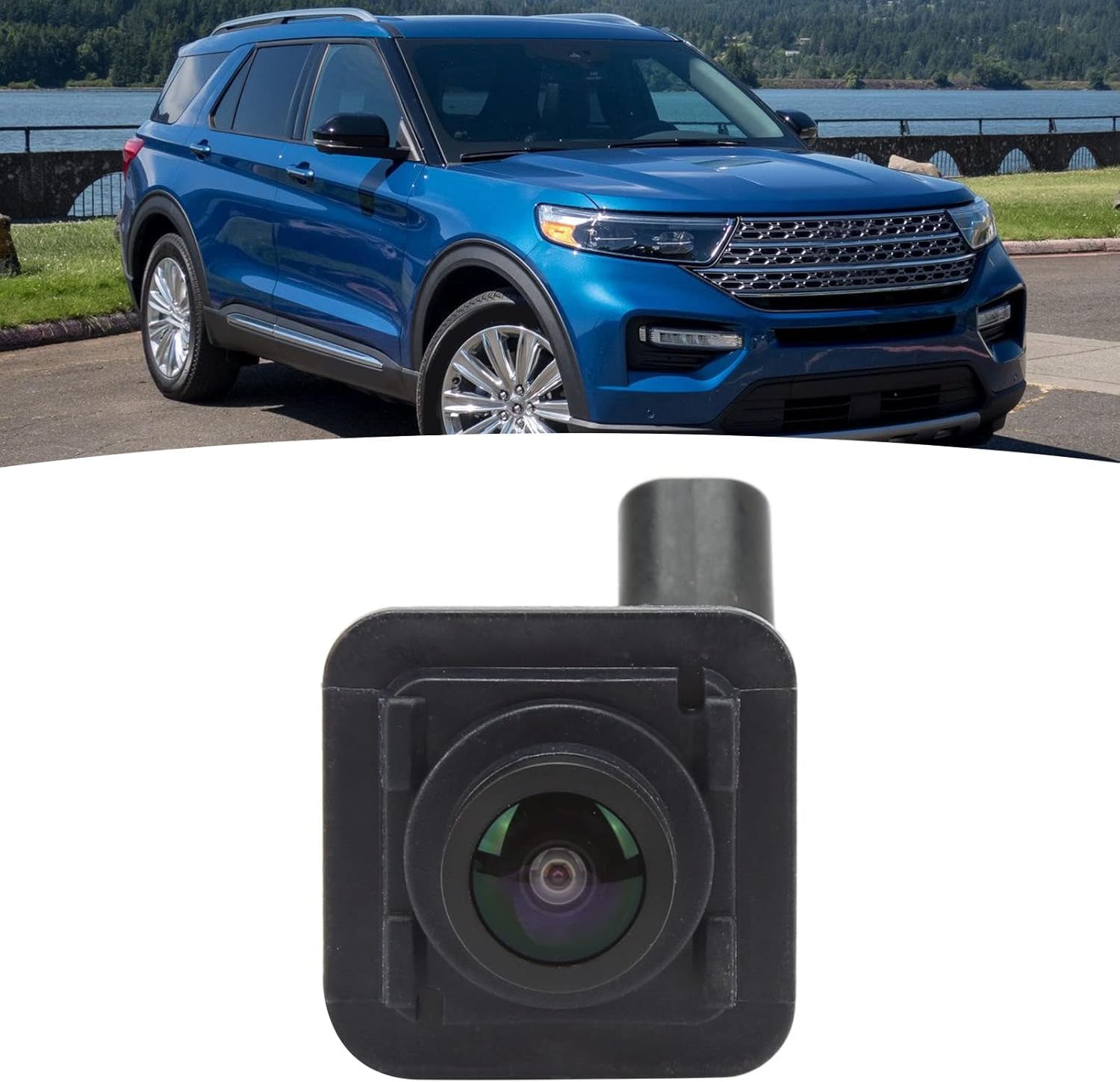 Front Grille Parking Assist Camera GB5T 19H222 Front View Camera ABS IP68 Front Park Assist Camera Replacement for Explorer 2.3L 3.5L 2016‑2019