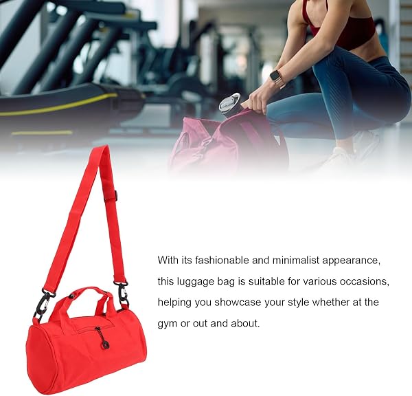 Sac de Sport léger et imperméable en Tissu Oxford, idéal pour Les Voyages, Le Sport, Le Fitness et Les séjours Professionnels. (Rouge) - 3