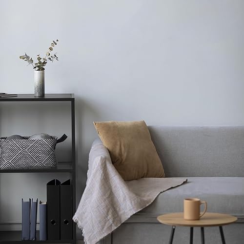 Miniatura 5 de HeloHo Papel tapiz de color azul claro sólido de 118 x 15.7 pulgadas, papel de pared con textura mate, autoadhesivo, extraíble, impermeable, para