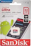 SanDisk 32GB Ultra® microSDHC 120MB/s A1 Class 10 UHS-I