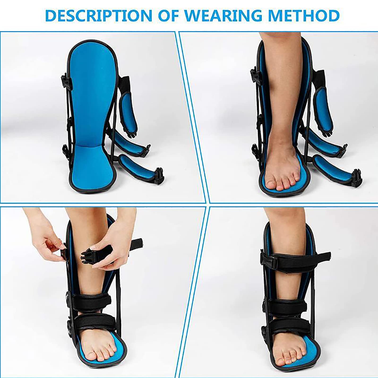 Férula Nocturna Universal para Fascitis Plantar, Protector Esguince Fractura Tobillo Ajustable con Suela Antideslizante,sin Soporte,fácil Usar Y Cómodo,para Pantorrilla Tendón Fascia