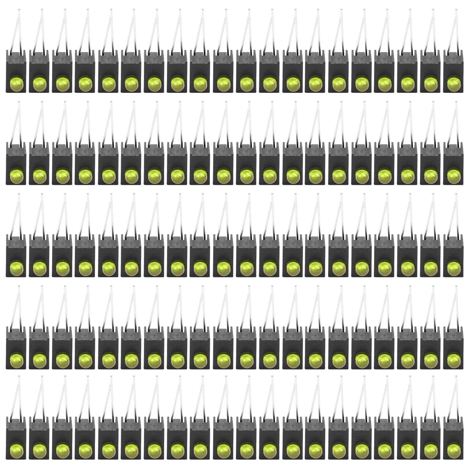 LED Diodes Kit, 100Pcs 3Mm LED Shade Light Emitting Diodes Parts for Electronic for School Science Experiments for DIY for Industrial(Yellow light, Pisa Leaning Tower Type)