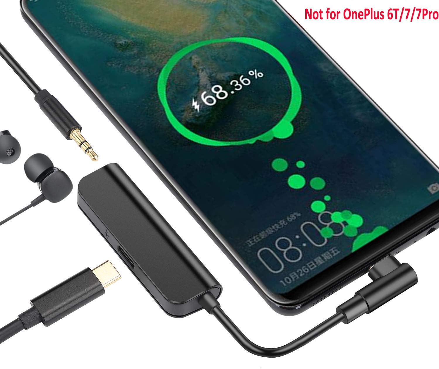 Mxcudu USB C to 3.5mm Audio Adapter, Audio&Charge 2 in 1 USB Type C to 3.5mm Headphone Jack Dongle Stereo Earphone Converter Compatible with Google Pixel 3/3XL/2/2XL, iPad Pro 2018 and More (Black)