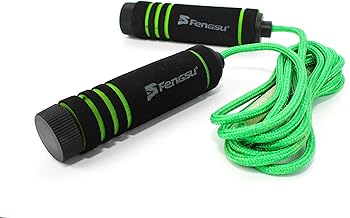 حبل قفز بمقبض فوم وسلك صلب مقاوم للتشابك مع محمل كروي سريع لتمارين اللياقة البدنية، لون أخضر