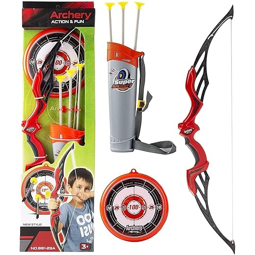 FIRM2HOME Wooden Toy Crossbow Handmade Bow and Arrow for Kids Archery Set with 3 Rubber Tipped Bamboo Wood Arrows Birthday Party Games Gifts Boys & Girls Rifle Child Youth Gun Dussehra Diwali #20