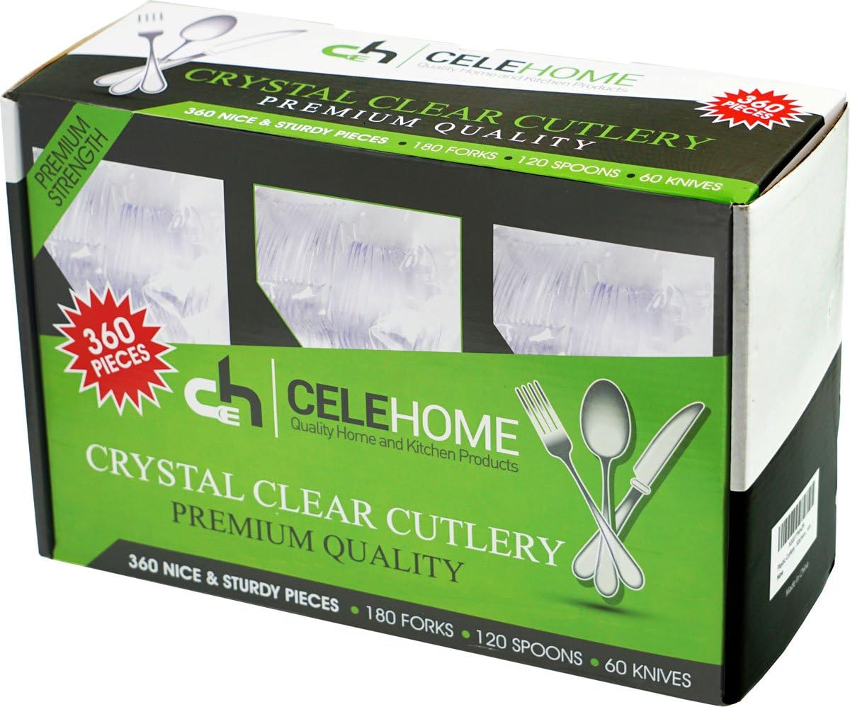 Kitchen Plastic Cutlery Set โ 360 Pieces