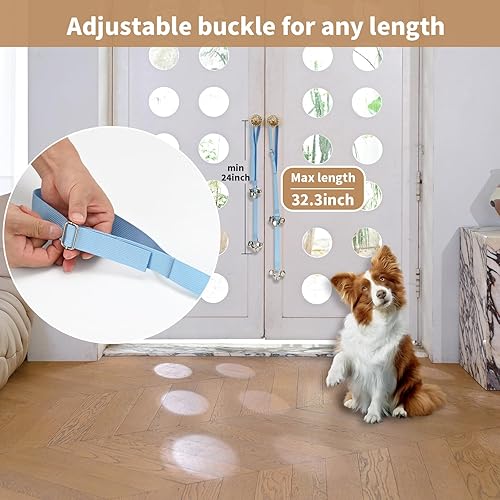 Vista 12 de Campanas mejoradas para cachorros, timbres de perro para perilla de puerta, entrenamiento para ir al aire libre, campanas de perro para cachorros