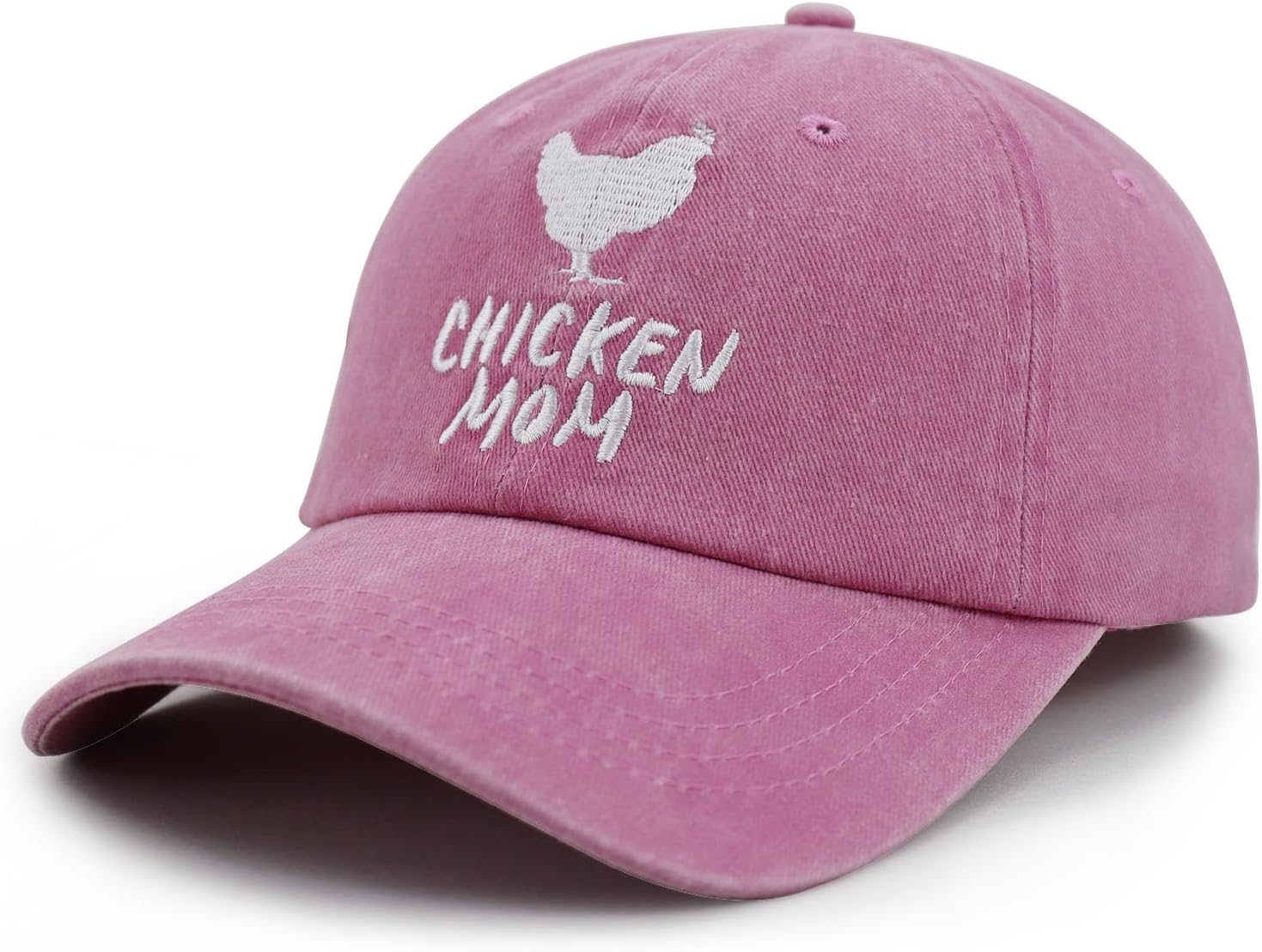 Chicken Mom Hat, Funny Adjustable Washed Cotton Embroidered Farm Hen Baseball Cap - Image 2