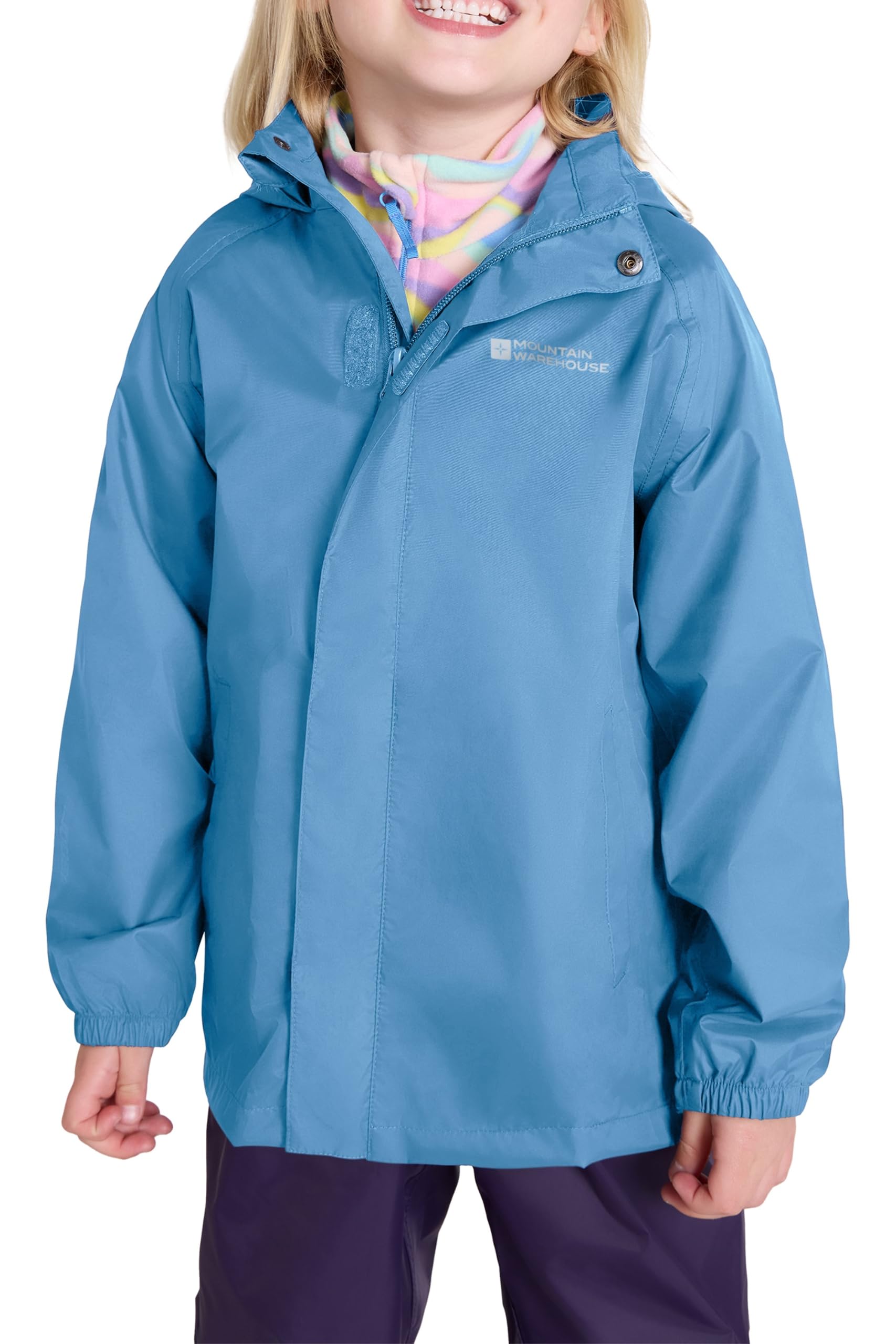 Mountain Warehouse Blue Pakka Kids Waterproof Rain Jacket 9-10Y