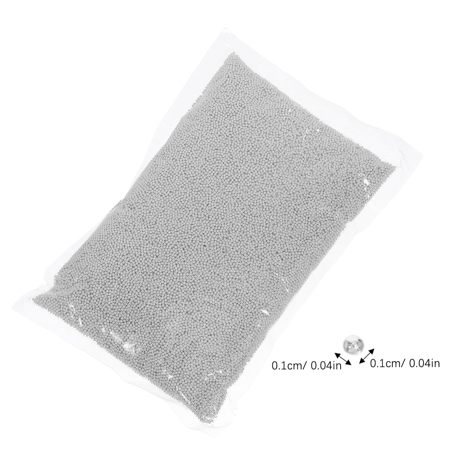 Decorazioni per Unghie Mini Perline Metalliche Argento 500g | Forma Rotonda, 1 Confezione, Accessori per Manicure Fai da Te, Adatti a Crafts e Parties