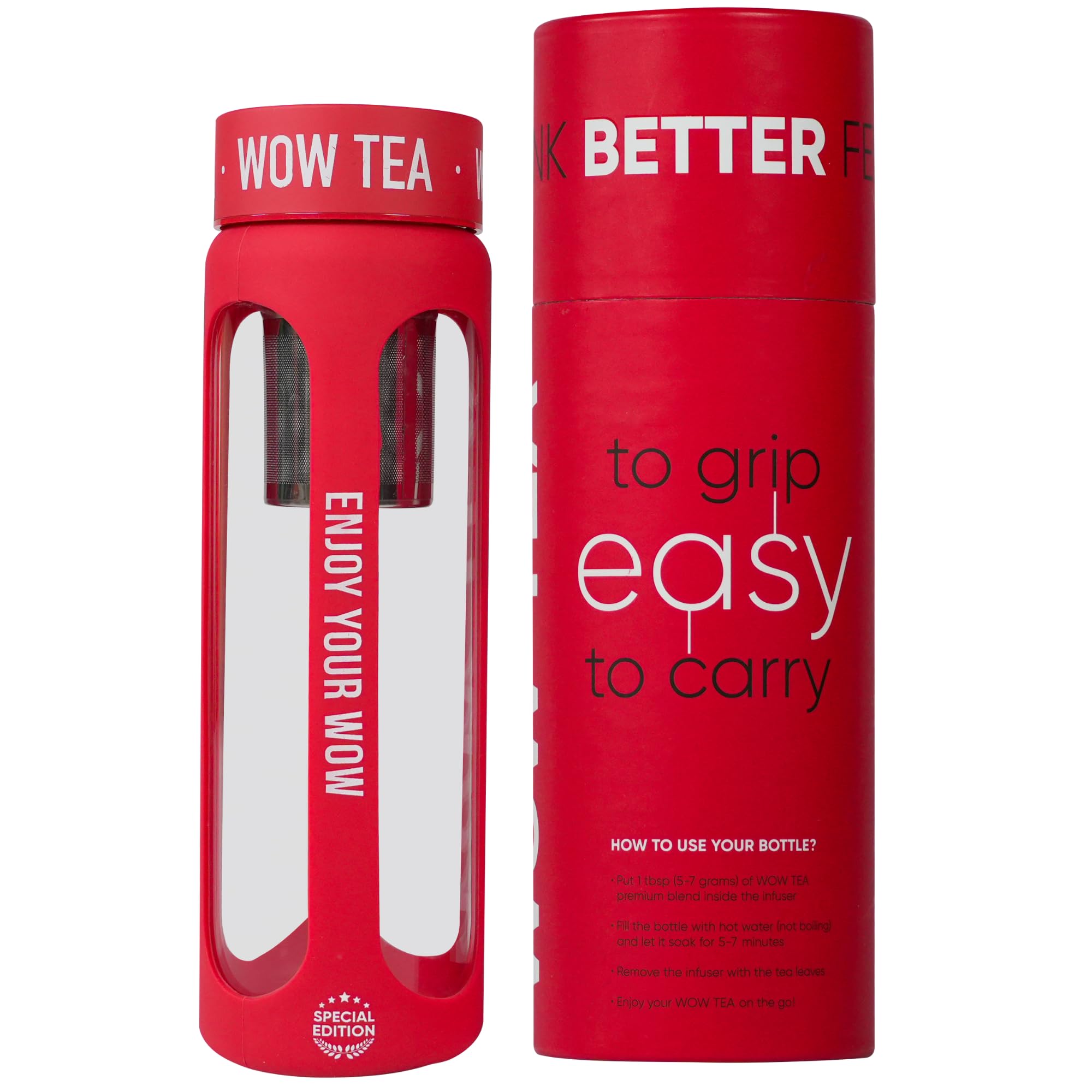 WOW TEA Botella de Infusor (Rojo)