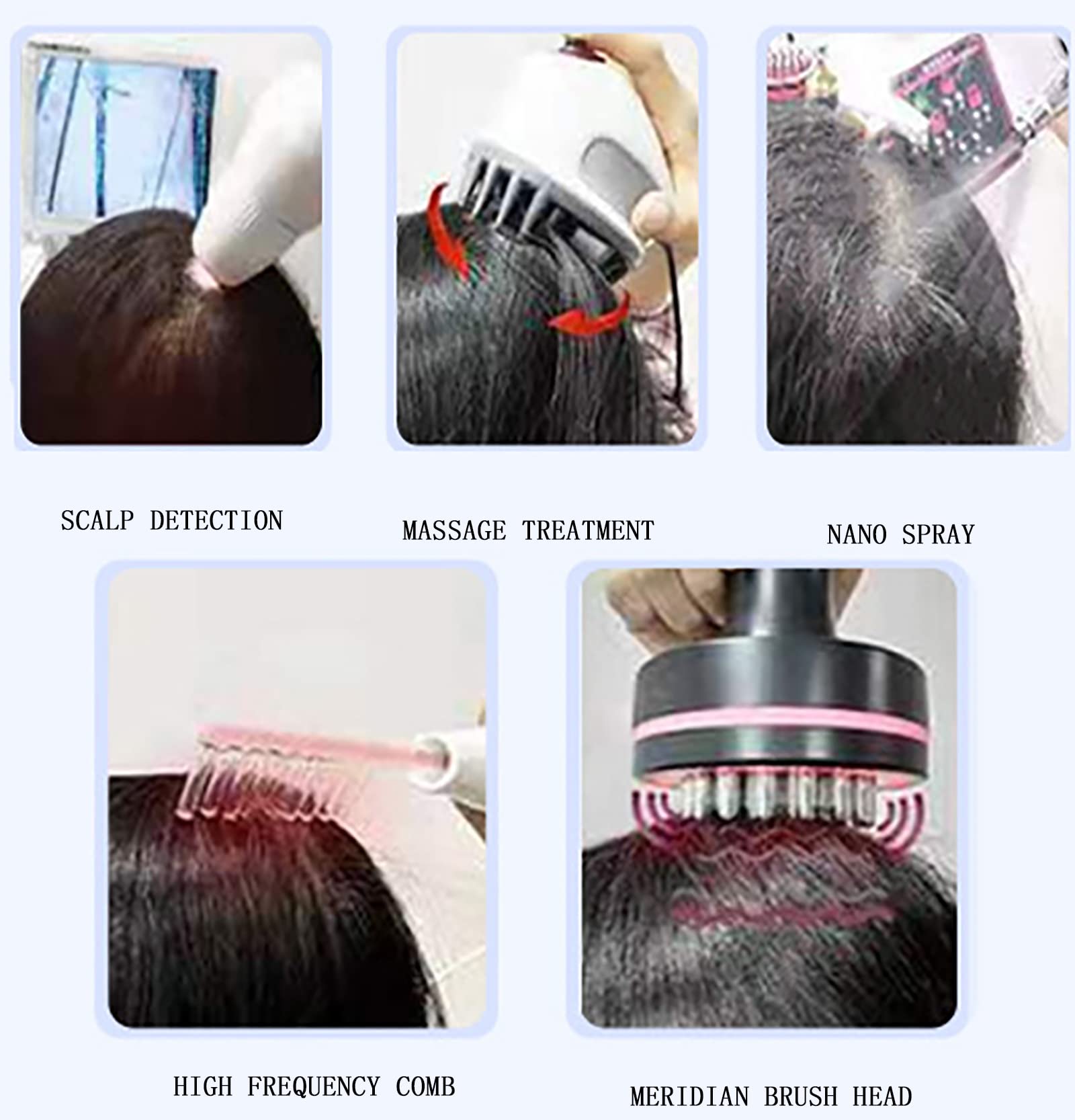 oiakus Hair Follicle Analyser Machine, 5 Diagnosis Hair Tools, with Massage Function, for Head Problems Such As Greasy Hair, Scalding Damage, Itchy Scalp, and Receding Hairline.
