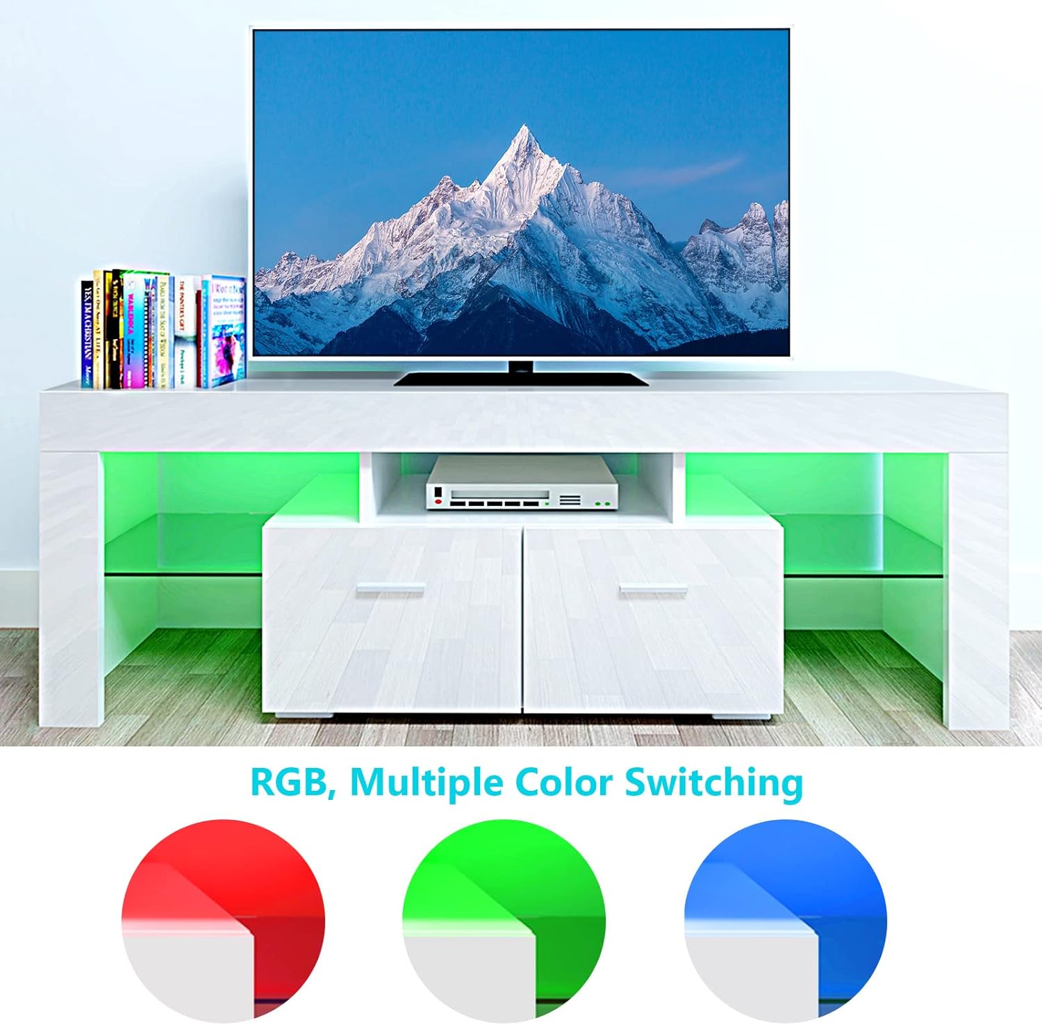 Buy TV Stand with LED Lights up to 55 inch TV, Modern Gaming