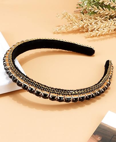 Miniatura 7 de Wecoe Diadema negra con diamantes de imitación, brilla como un diamante, perfecta para bodas, cumpleaños, fiestas y uso diario, gran regalo para