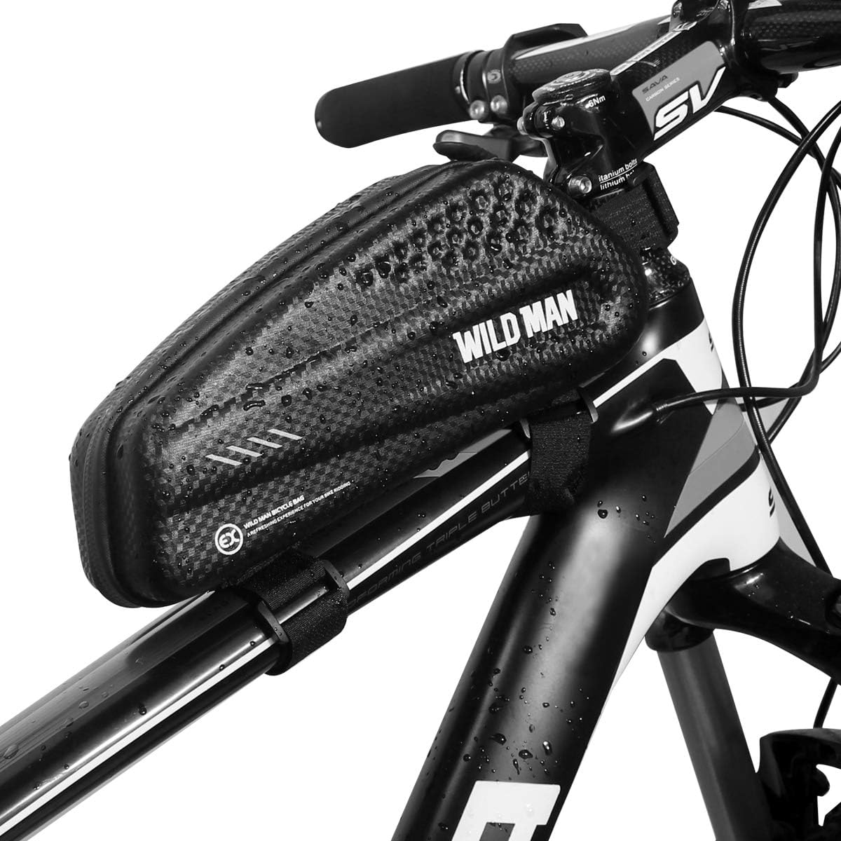 MOZOWO Bike Frame Bag, Waterproof Bicycle Front Tube Phone Bag Top Tube Phone Pouch Holder Bike Handlebar Bag Triangle Pannier Cycling Pack Bike Repair Kit Packet Accessory for Mountain MTB Road Bike