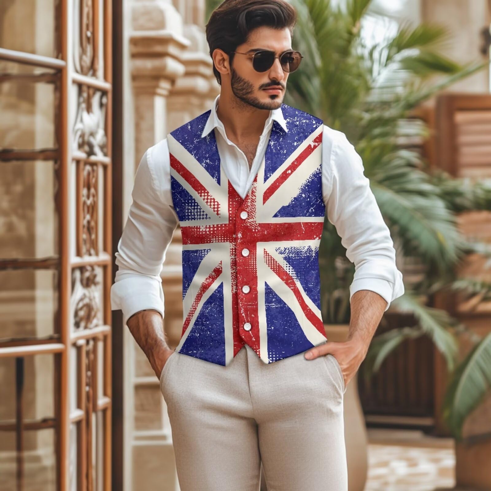 Biyejit Chaleco para hombre, casual, chaleco con cuello en V, sin mangas, para negocios, esmoquin, fiesta, boda, S-4XL