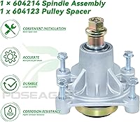 Vista 8 de 604214 Conjunto de husillo con espaciador de polea 604123 y kit de herramientas de montaje para tractores de césped Hustler Raptor de 34", 36", 42