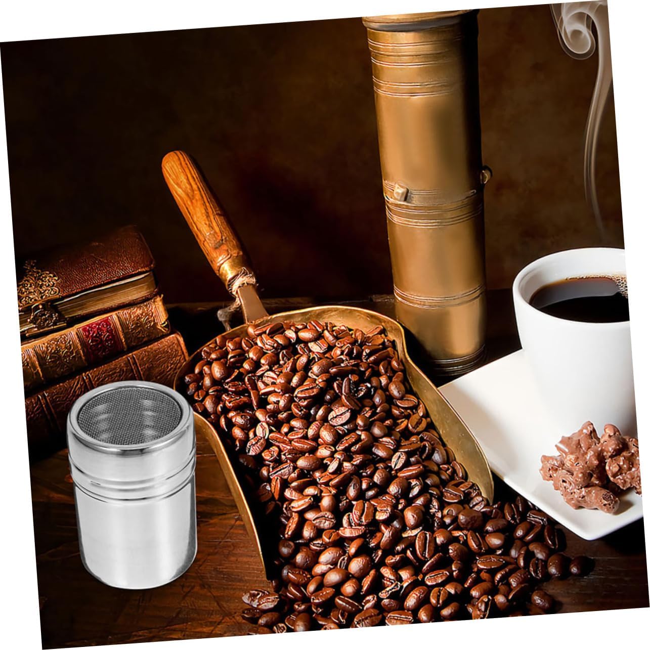 Stainless Steel Sugar Shaker with Lid Fine Mesh for Kitchen Use