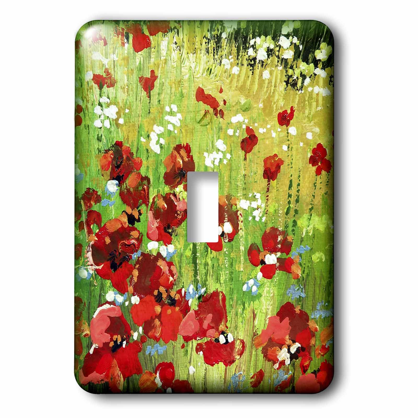 Interrupteur à bascule avec coquelicot rouge peint 3dRose LSP_41463_1 décoratif