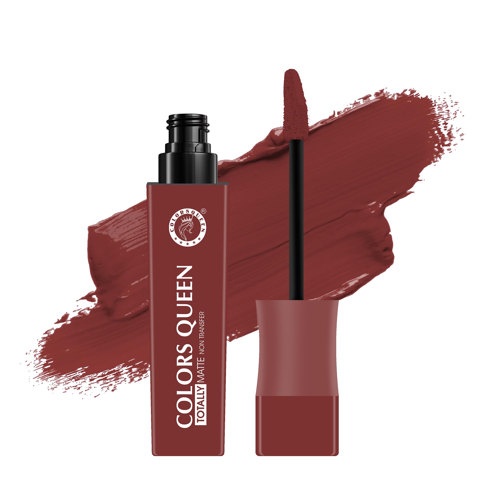 Colors Queen Totally Matte Liquid Lipstick | Intense Color Payoff, Lightweight & Comfortable, One Swipe Application | Long Lasting, Non Transfer Liquid Lipstick for Women (13 - Nude Frost, 7.5g)