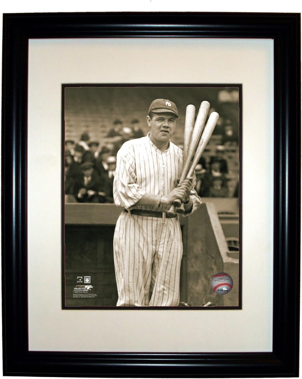Collectiblia Babe Ruth NY Yankees 8x10 Photo in an 11x14 Double Matted Black Frame #001