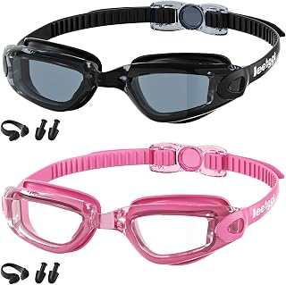 2 Pack Swim Goggles for Adults Men Women, Anti Fog & UV Protection Swimming Goggles, Adjustable Pool Goggles