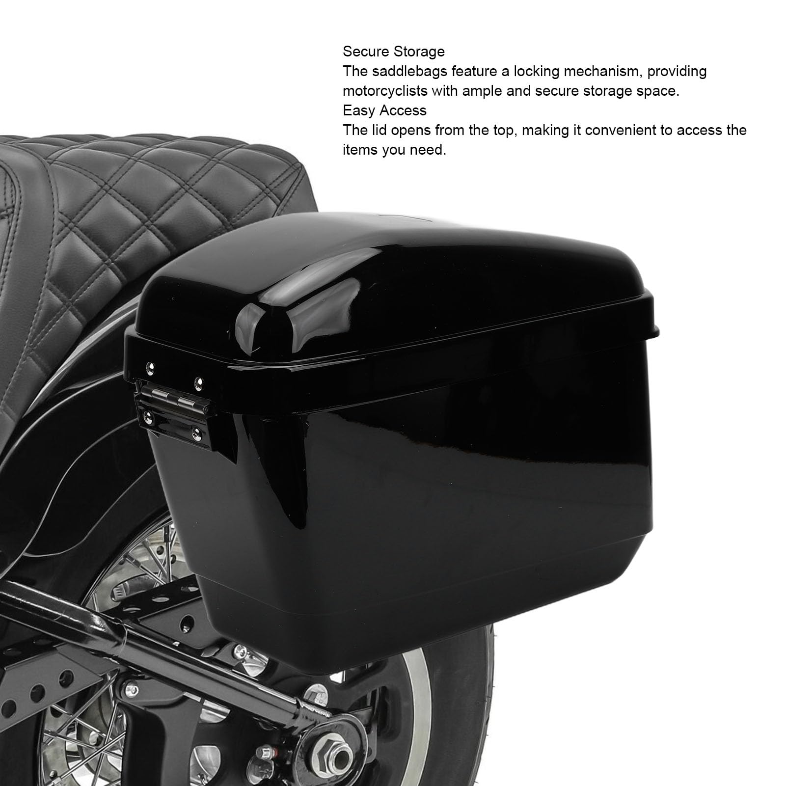 Luocute Twarde Torby Motocyklowe Podsiodłowe Pojemność 45 L Odporne na Warunki Atmosferyczne Siodełko Motocyklowe Twarde Etui Boczne na bagaż z Kluczami i Zestawem Montażowym
