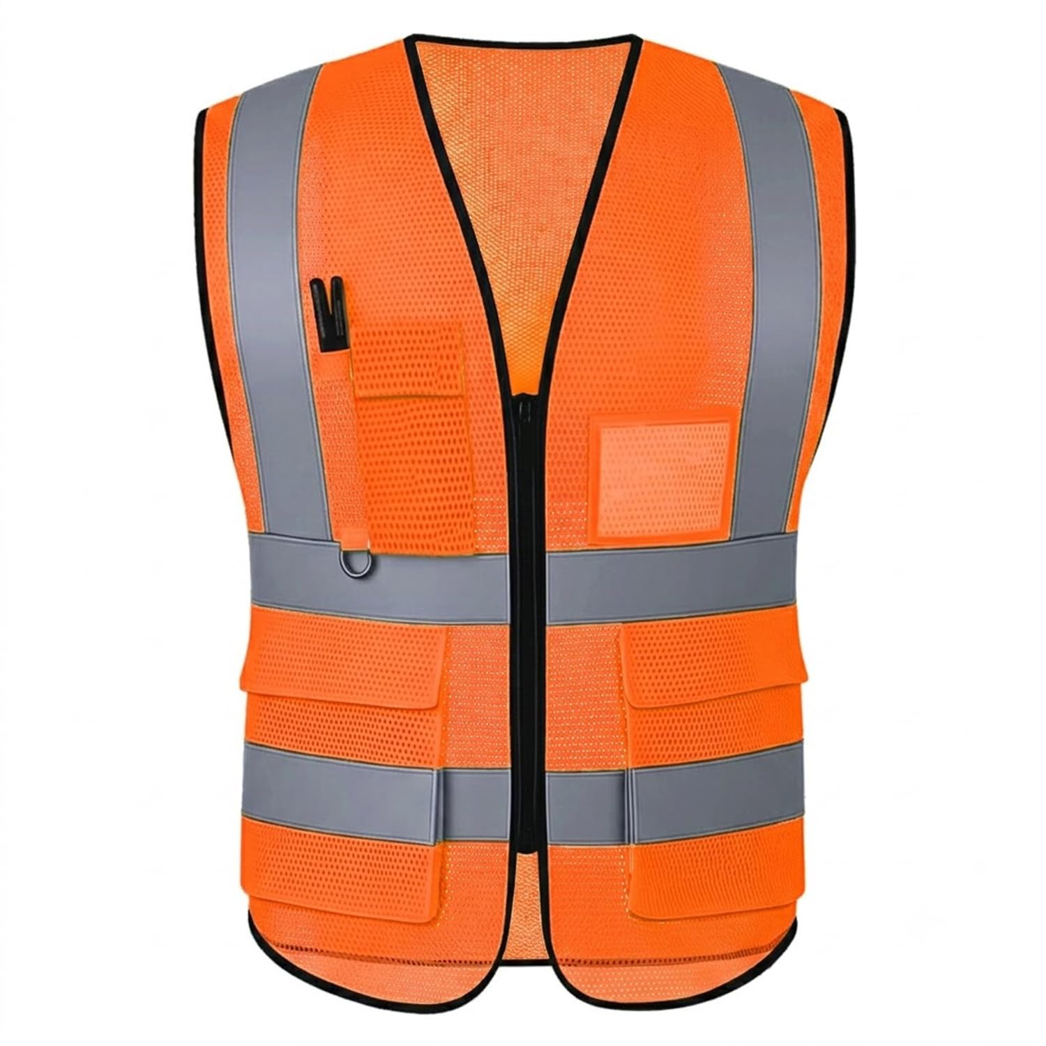 Tydon Guardian Reflective Safety Vest for Women Men High Visibility Security Pockets Zipper Front Meets ANSI/ISEA Standard (Mesh, Orange, 3XL)