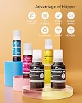 Hiipoo 580ML Encre de sublimation pour EcoTank Imprimante à jet d'encre Supertank ET-2400 ET-2720 ET-2760 ET-2800 ET-2803 ET-2850 ET-3760 ET-4800 ET-15000 Transfert de la presse à chaleur sur T-Shirt (Autofill/ICC-Free/Anti-UV)