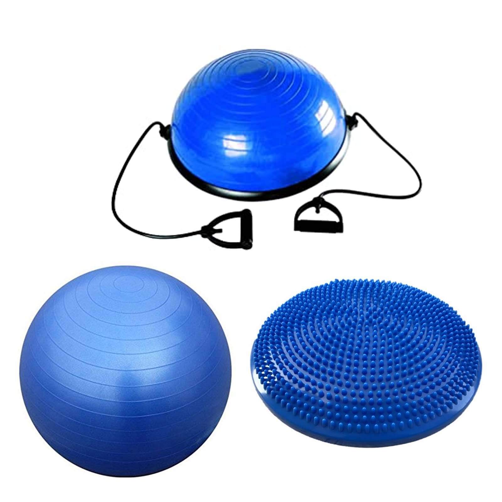 Balance Kit – Home Fitness Pack | Cuscino Propriocettivo + Swisse Fit Ball +Half Ball | 3 Attrezzi per Allenamento Equilibrio, stabilità e propriocezione | Training Pilates Yoga Palla Svizzera Gym