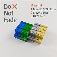 Vista 4 de 200 piezas de ladrillos de construcción pequeños clásicos, bloques de construcción de 2 x 4, juguetes de construcción creativos STEM, azul, gris