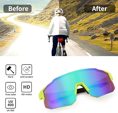 Miniatura 6 de FEISEDY Gafas de sol deportivas para hombres, mujeres y adolescentes - Béisbol, ciclismo, ciclismo UV400 protección B2388