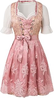 Oktoberfest Vestido de tirolesa para mujer, tradicional, para fiestas de cerveza, disfraz elegante medieval, disfraz de cosplay