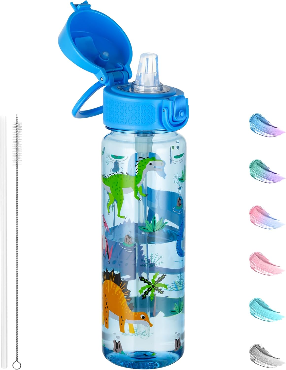 GOPPUS 17oz Kids Water Bottle for School -Straw, Leak-Proof Tritan Sports Bottle Time Marker Reusable for Girls Boys - Image 2