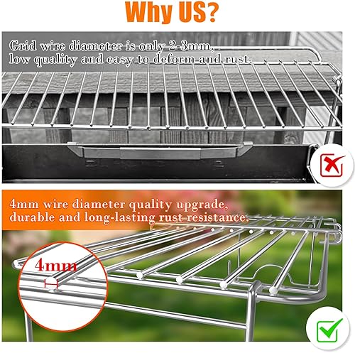 Miniatura 5 de GRISUN Rejilla de calentamiento para parrilla Blackstone de 2217 pulgadas, ajustable, accesorio de clip, accesorios de parrilla Blackstone, estante