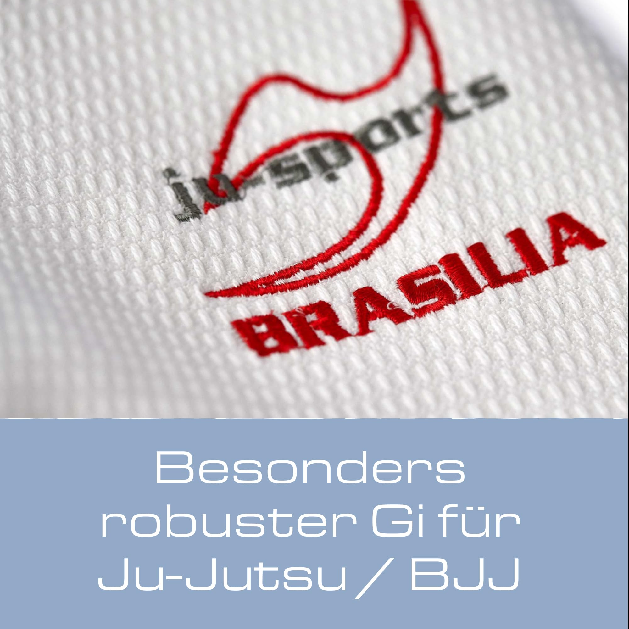Ju-Sports Ju-Jutsu Anzug Brasilia Weiß I Moderner Jujutsu Anzug für Erwachsene I BJJ Gi Herren fürs Training I Doppelt verstärkter Brust- & Schulterbereich I 100% Baumwolle