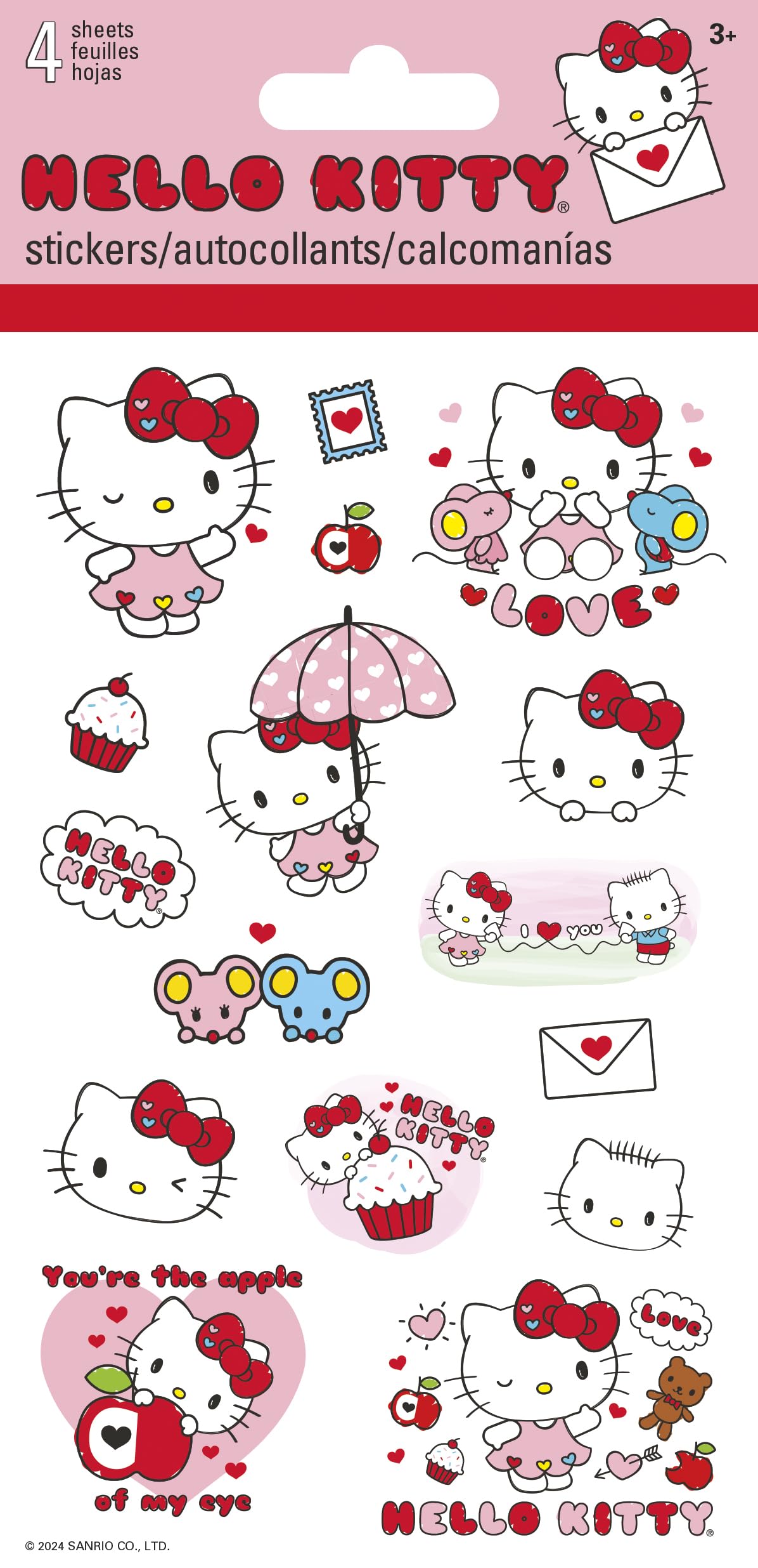 Amazon.com: Hello Kitty 18 - Valentines Standard Stickers - 4