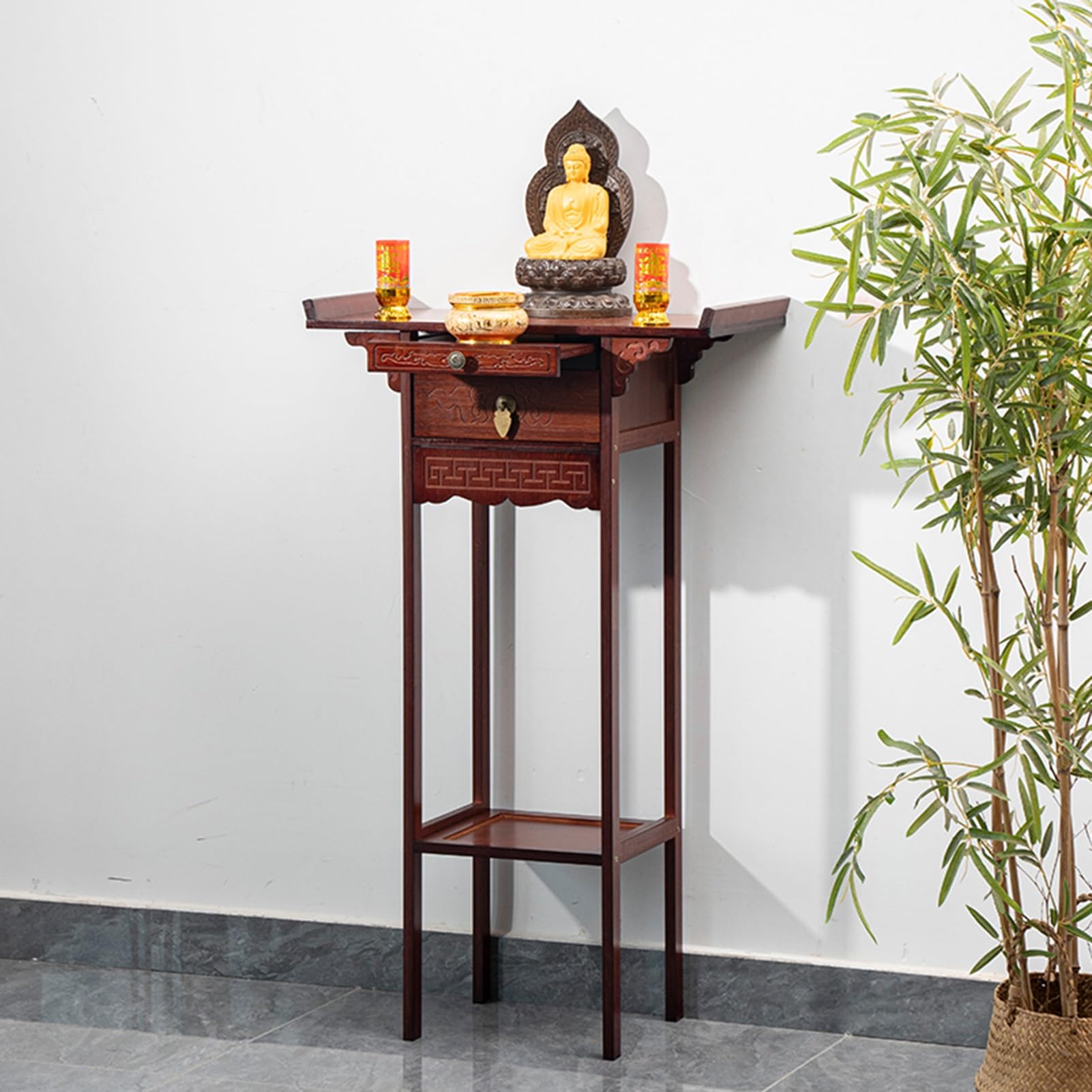 Table d'autel de méditation pour créer un coin zen dans votre salon