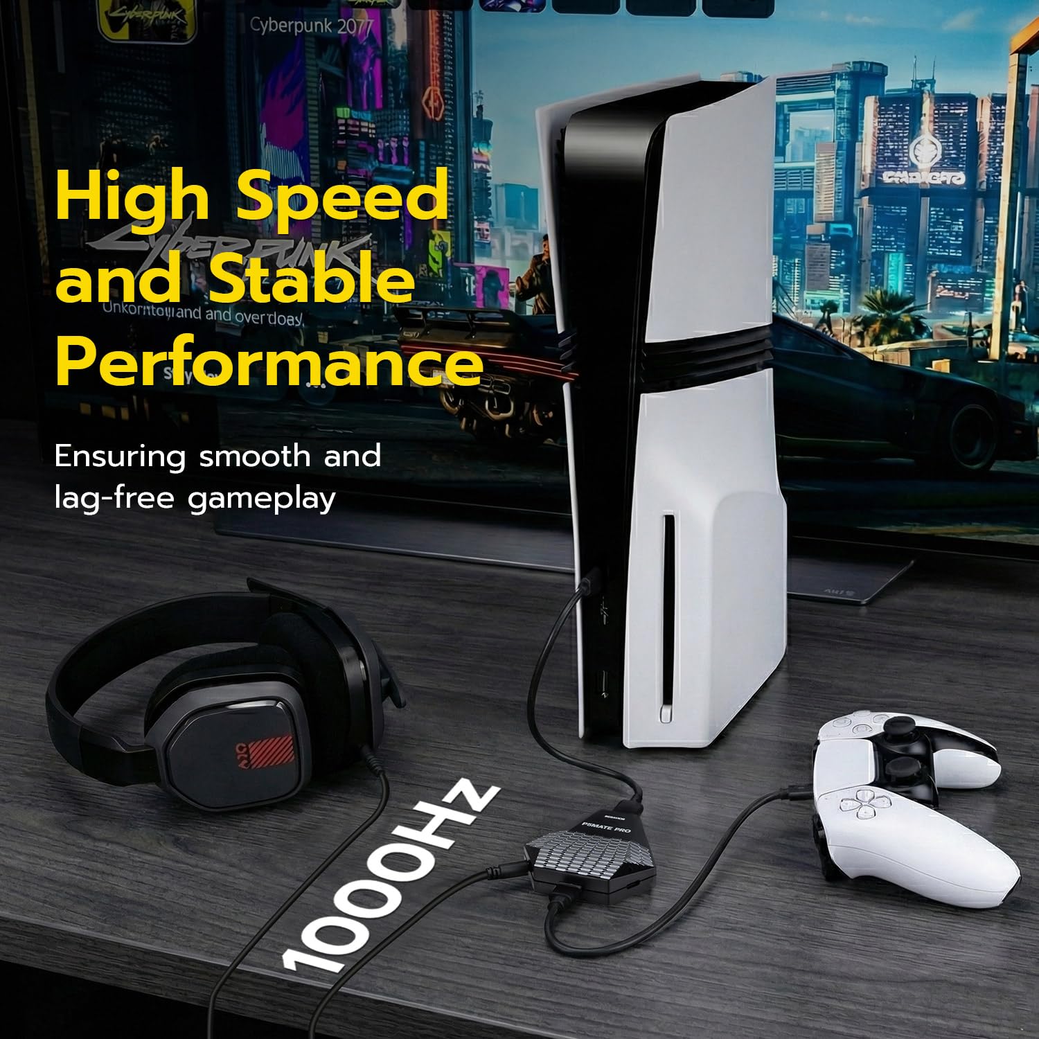 Mcbazel Besavior P5MATE Pro 1000Hz Adapter for PS5/Slim/Pro, Plug