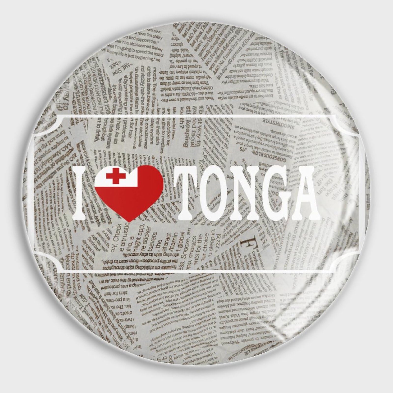 Aimants de réfrigérateur I Love Tonga en verre pour tableau blanc lot de 4
