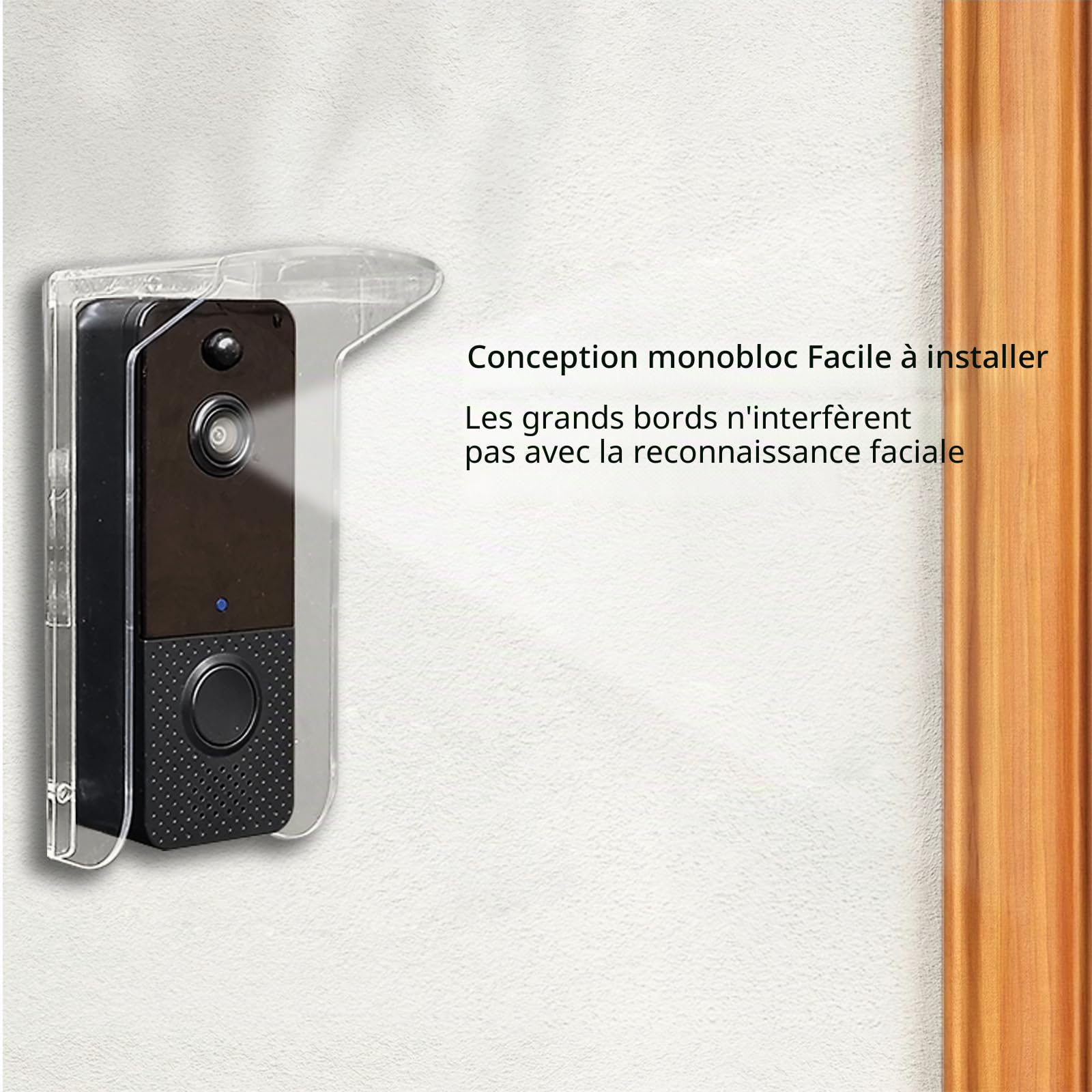 Support mural étanche pour Amazon Echo, Google Home Mini, Nest Cam, Ring Video Doorbell, Housse étanche pour la protection contre la pluie de la sonnette extérieure Convient à la plupart des sonnettes