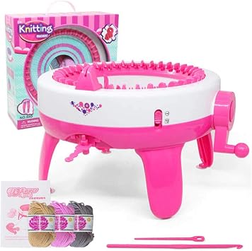 Knitting Machine, 48 Needle Circular Loom with Needle Strand, Smart Loom, Circular Loom, Double Knitting Machine Kit for Adults and Kids with Rotary Knitting Board