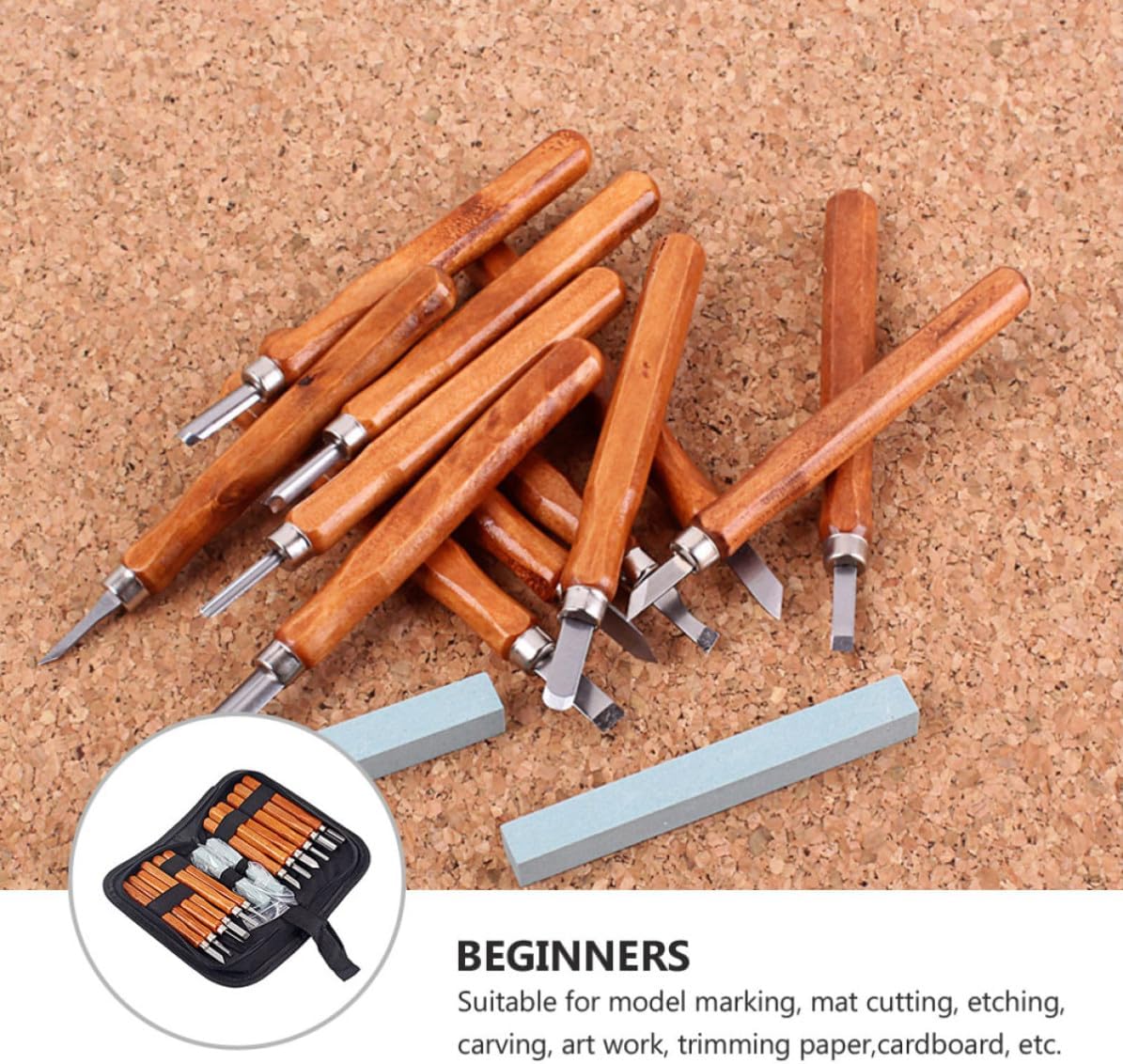 Wood Carving Tools Set for Beginners, Whetstone Kit