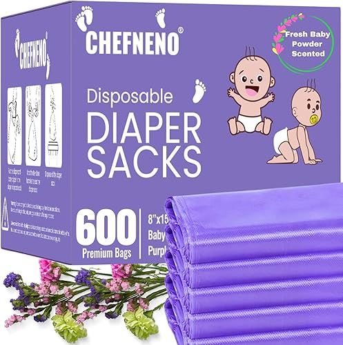 Miniatura 2 de Revestimientos para cubos de pañales (100 bolsas) compatibles con cubos de pañales ubbi y sacos de pañales desechables perfumados frescos (600