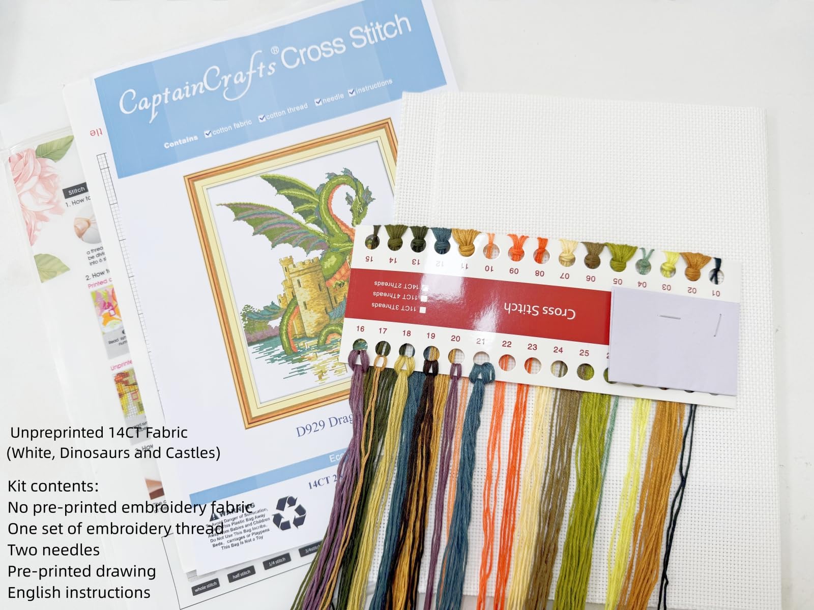 CaptainCrafts Kit per punto croce, punto croce prestampato natalizio da 11 ct, in tessuto prestampato, kit per ricamo artistico fai da te per adulti