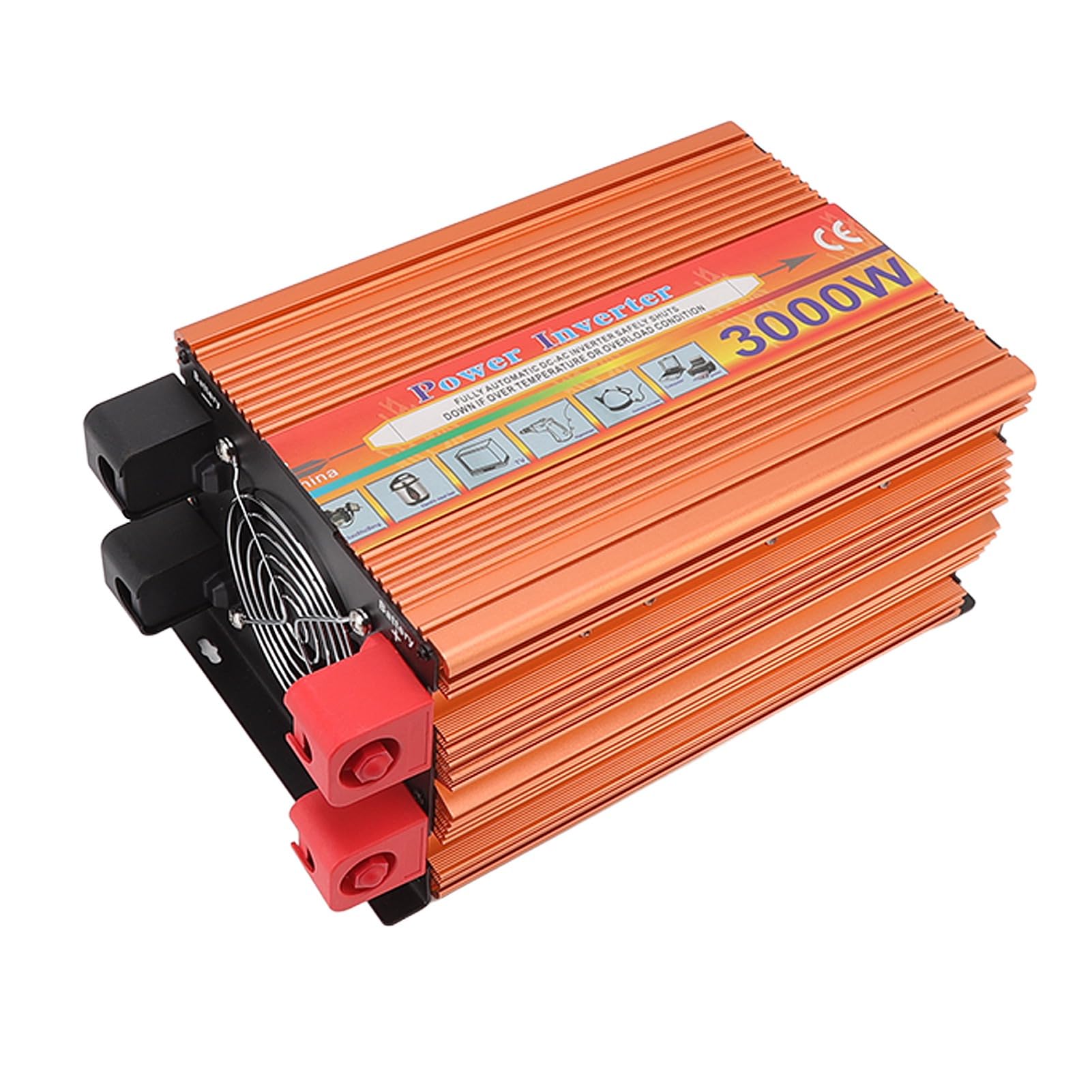 Przenośny falownik 3000W UPS DC 12V do AC 220V Konwerter mocy ze stopu aluminium Transformator słoneczny do samochodu w domu