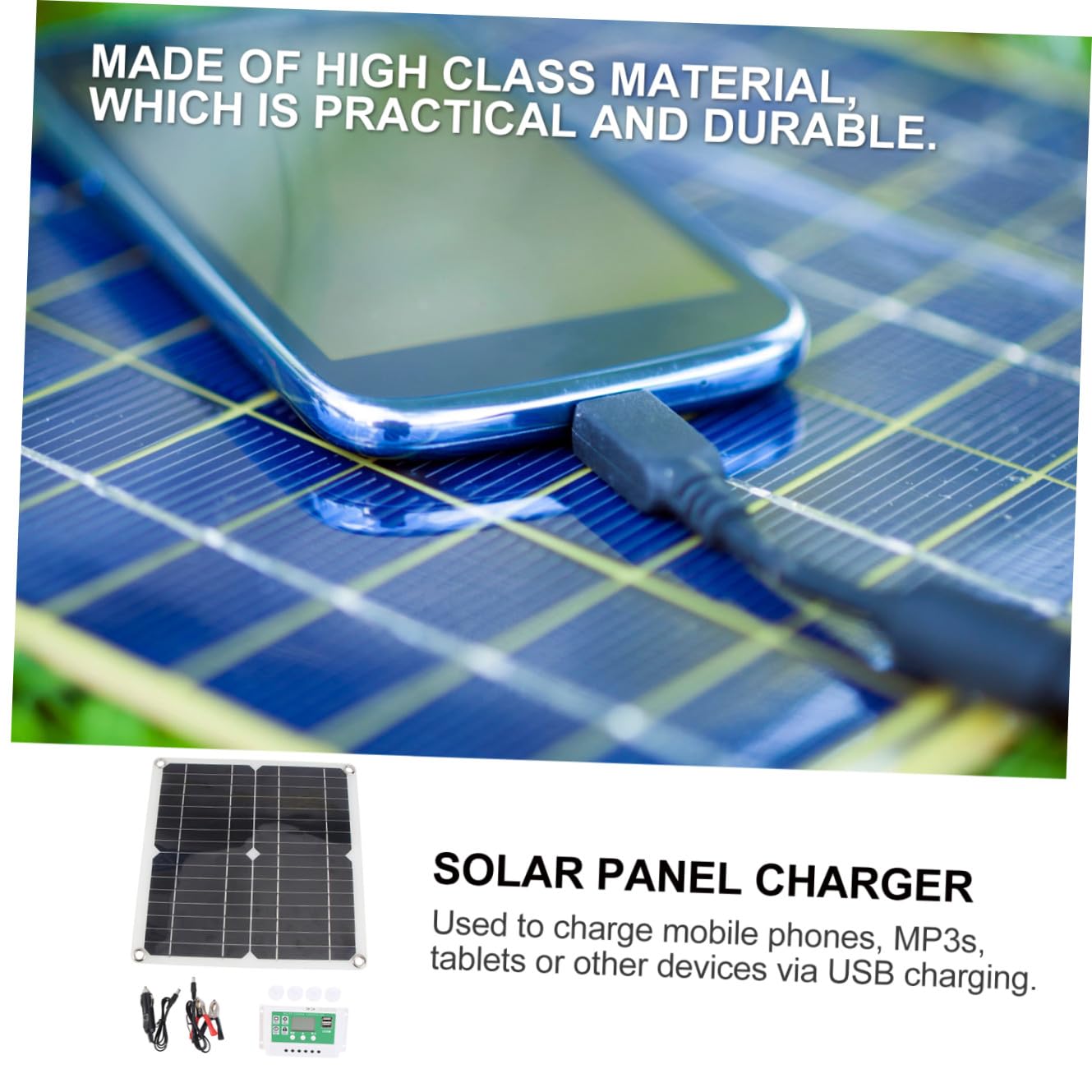 BESPORTBLE Cargador Solar Portátil Flexible Monocristalino con Controlador para Exteriores Ciclismo Camping y Viajes Equipo de Carga USB para Móviles y Tablets