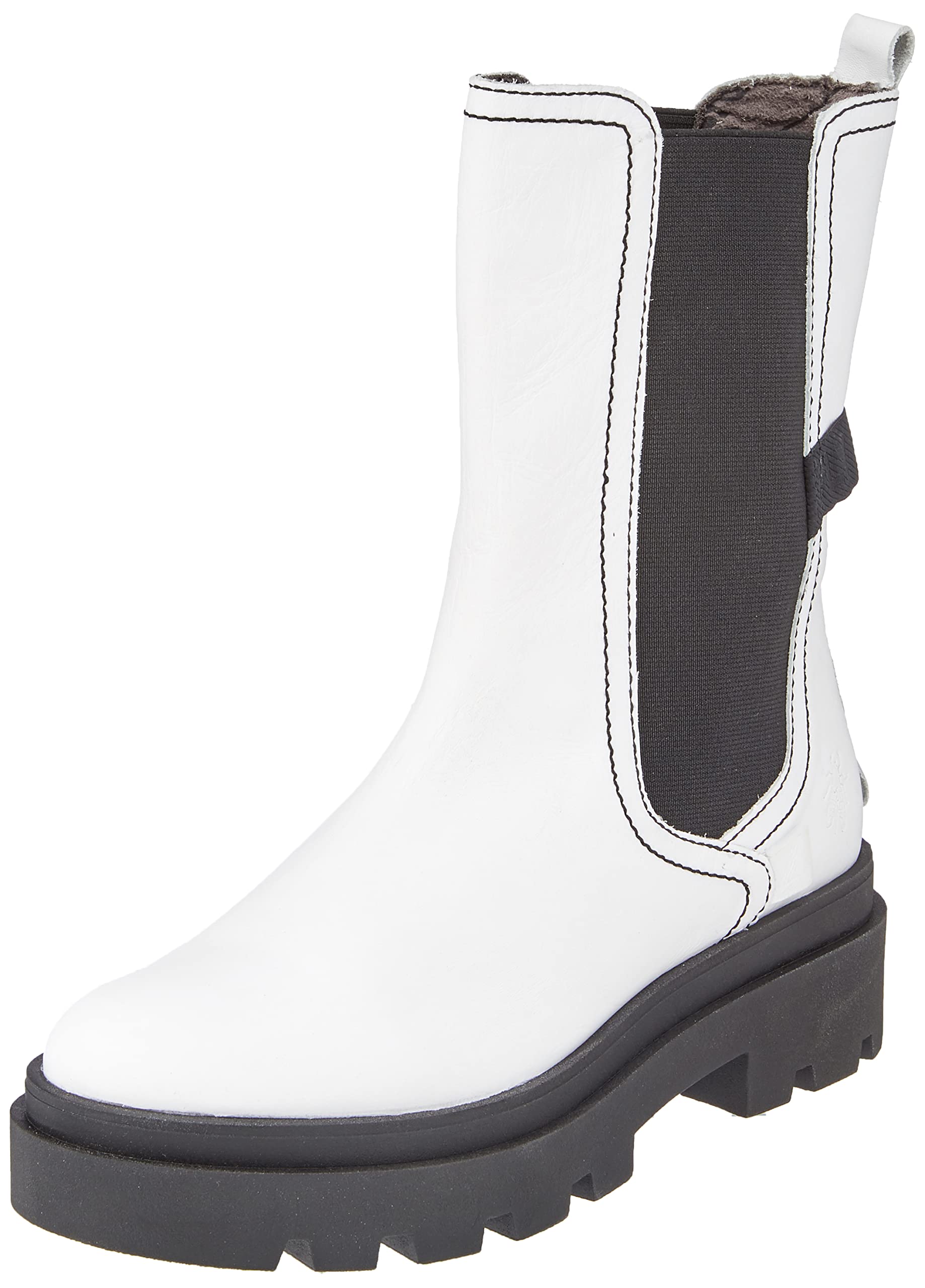 Fly London Women's JUDY819FLY Chelsea Boot, White, 7 UK